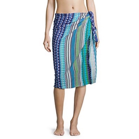 Authentic MISSONI Multi Zig Zag Space Dyed Resort Wrap Pareo Skirt Cover Up - Picture 1 of 4